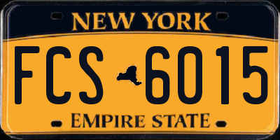 NY license plate FCS6015