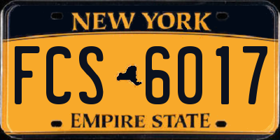 NY license plate FCS6017