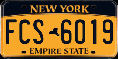 NY license plate FCS6019