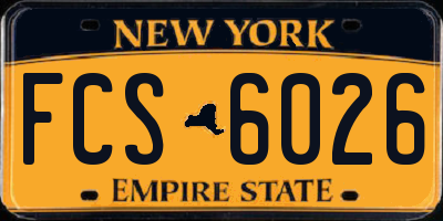 NY license plate FCS6026
