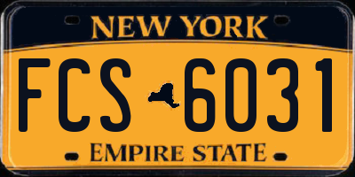 NY license plate FCS6031