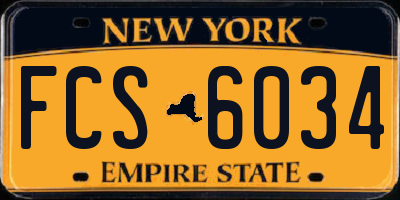 NY license plate FCS6034