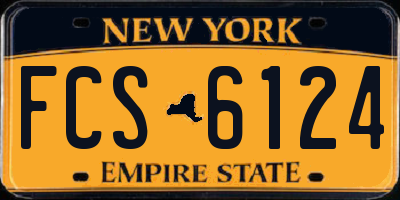 NY license plate FCS6124