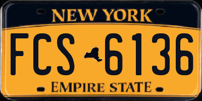 NY license plate FCS6136