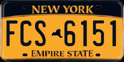 NY license plate FCS6151