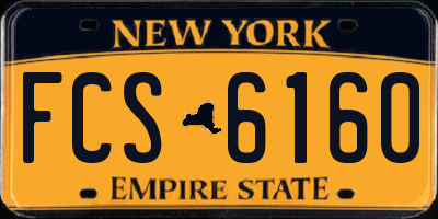 NY license plate FCS6160