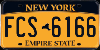 NY license plate FCS6166