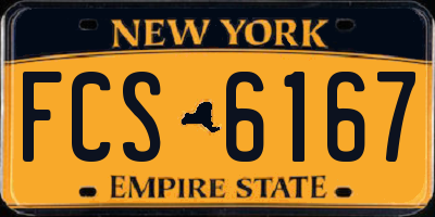 NY license plate FCS6167