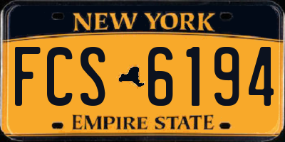 NY license plate FCS6194