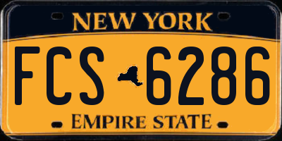 NY license plate FCS6286