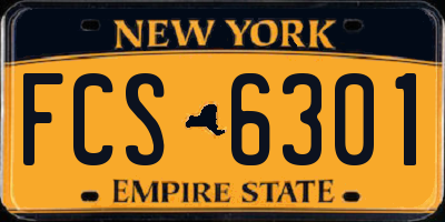 NY license plate FCS6301