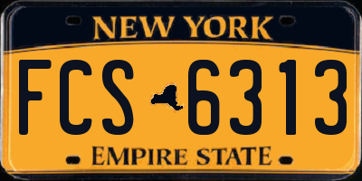 NY license plate FCS6313