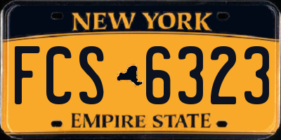 NY license plate FCS6323