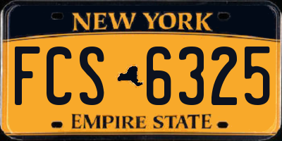 NY license plate FCS6325