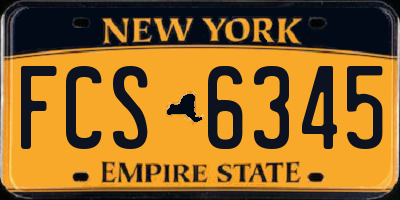 NY license plate FCS6345