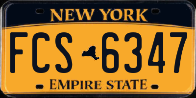 NY license plate FCS6347