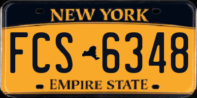 NY license plate FCS6348