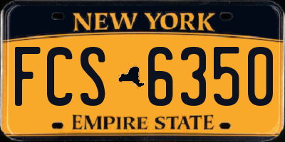 NY license plate FCS6350