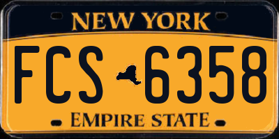NY license plate FCS6358