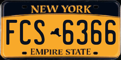 NY license plate FCS6366