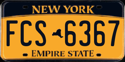 NY license plate FCS6367