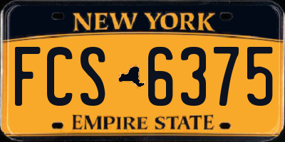 NY license plate FCS6375