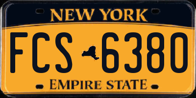 NY license plate FCS6380