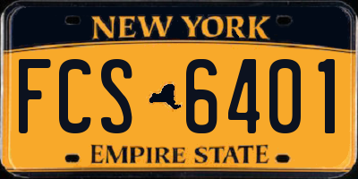NY license plate FCS6401