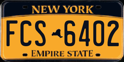 NY license plate FCS6402