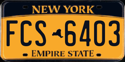 NY license plate FCS6403