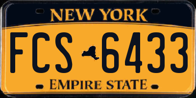 NY license plate FCS6433