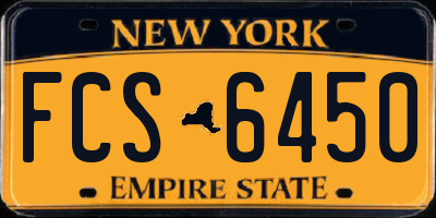 NY license plate FCS6450