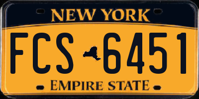 NY license plate FCS6451