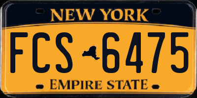 NY license plate FCS6475