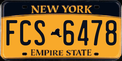 NY license plate FCS6478