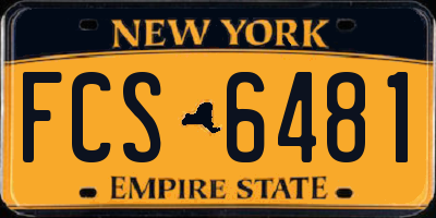 NY license plate FCS6481