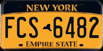 NY license plate FCS6482