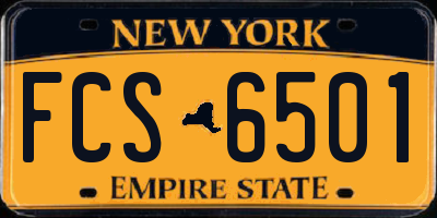 NY license plate FCS6501