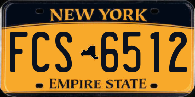 NY license plate FCS6512
