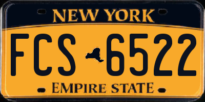 NY license plate FCS6522