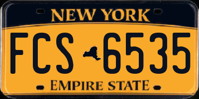 NY license plate FCS6535