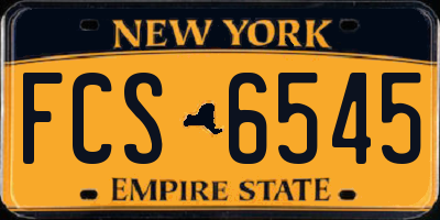 NY license plate FCS6545