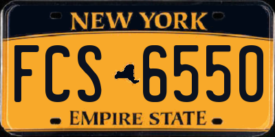 NY license plate FCS6550