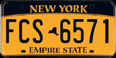 NY license plate FCS6571