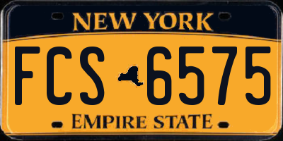 NY license plate FCS6575