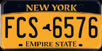 NY license plate FCS6576