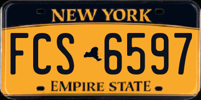 NY license plate FCS6597