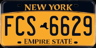 NY license plate FCS6629