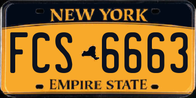 NY license plate FCS6663