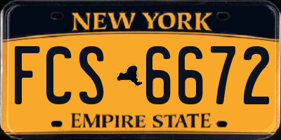 NY license plate FCS6672